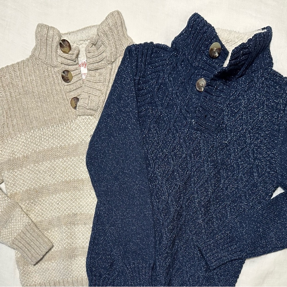Cat &Jack boy’s cotton fisherman sweaters, size medium